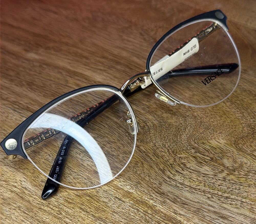 Versace 0VE1297 1516 Gold/Matte black 53mm Cat-Eye Women's Eyeglasses